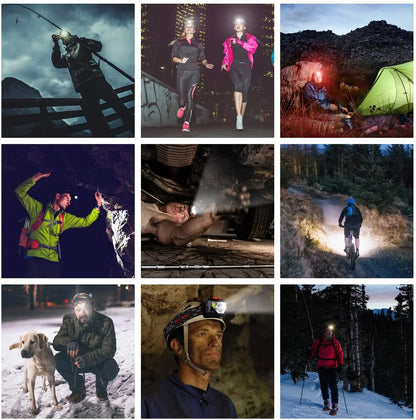8 Modes Motion Sensor XPE+COB LED Headlamp Flashlight USB Rechargeable Waterproof Camping Head lamp Running Fishing headlight